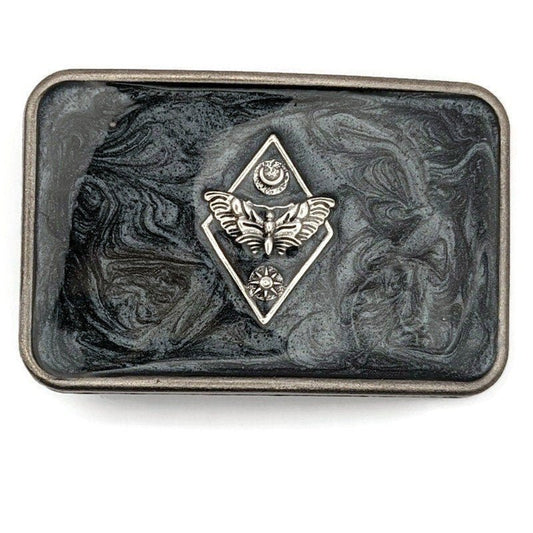 Black Moth Belt Buckle - Tilted Trinket Designs