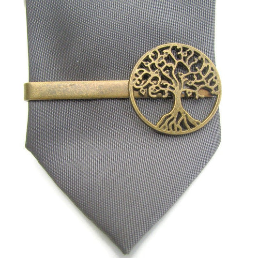 Buy Online Unique and High Quality Bronze Tree of Life Tie Clip Tie Clip - Tilted Trinket Designs