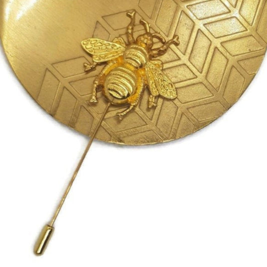 Buy Online Unique and High Quality Gold Bee Brooch / Lapel Pin Brooch - Tilted Trinket Designs