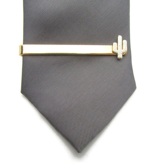 Buy Online Unique and High Quality Gold Cactus Tie Clip Tie Clip - Tilted Trinket Designs