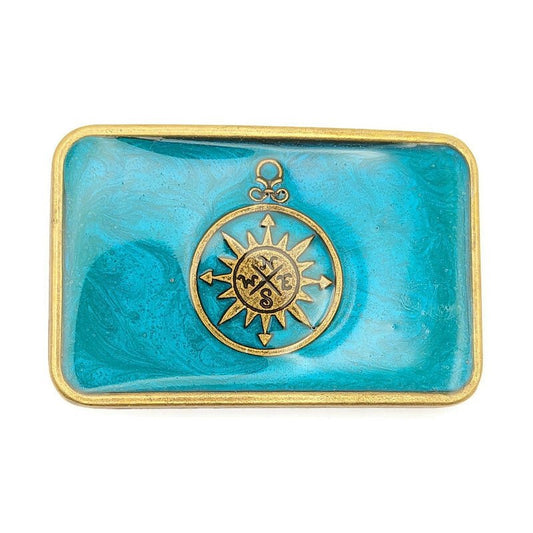 Green Compass Belt Buckle - Tilted Trinket Designs