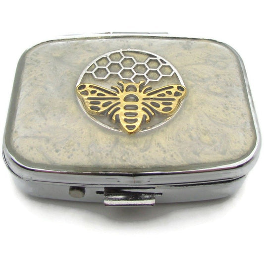 Honey Bee Pill Box Mint Case - Tilted Trinket Designs