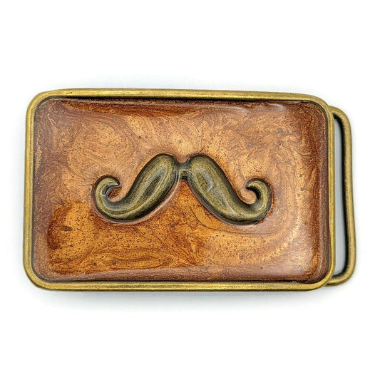 Mustache Belt Buckle - Tilted Trinket Designs