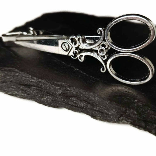 Buy Online Unique and High Quality Scissors Barber Tie Clip Tie Clip - Tilted Trinket Designs