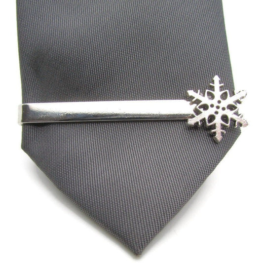 Buy Online Unique and High Quality Silver Snowflake Tie Clip Tie Clip - Tilted Trinket Designs